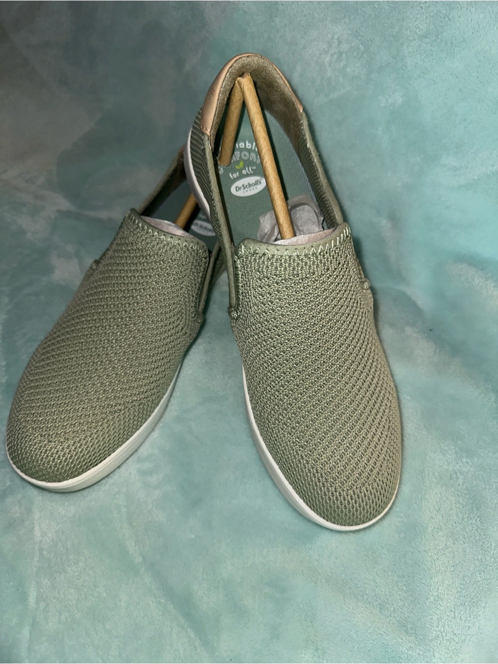 Dr. Scholl's Olive Green Knit Slip-On Sneakers